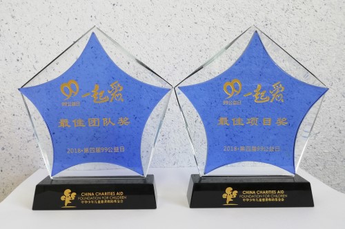 2018年中华儿慈会99公益日“最佳团队奖”和“最佳项目奖”。