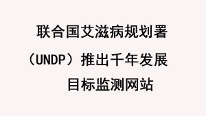 联合国艾滋病规划署（UNDP）推出千年发展目标监测网站