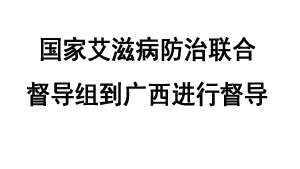 国家艾滋病防治联合督导组到广西进行督导