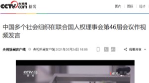 【央视网】中国多个社会组织在联合国人权理事会第46届会议作视频发言