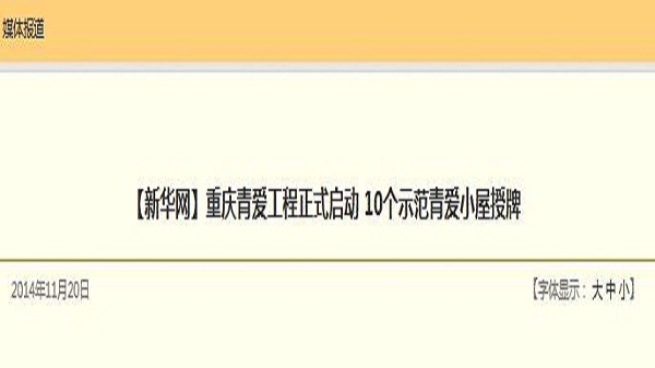 【新华网】重庆青爱工程正式启动 10个示范青爱小屋授牌